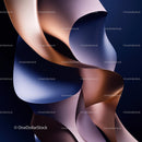 Abstract Flowing Ribbons in Elegant Curves