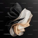 Elegant Black and Beige Fabric in Artistic Folds