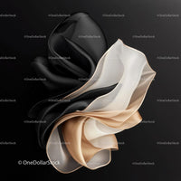 Elegant Black and Beige Fabric in Artistic Folds