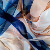 Elegant Flowing Ribbons in Blue and Beige Hues