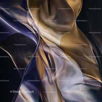 Elegant Abstract Fabric Waves in Gold and Blue