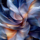 Swirling Abstract Art with Blue and Orange Hues