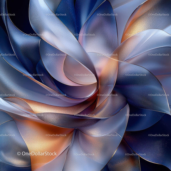 Swirling Abstract Art with Blue and Orange Hues