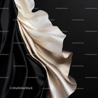 Elegant Satin Drapery in Black and White Contrast
