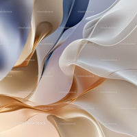 Abstract Flowing Shapes in Soft Beige and Blue Tones