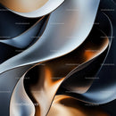 Abstract Metallic Flowing Curves in Silver and Gold
