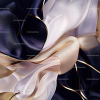Abstract Silk Fabric with Gold Accents