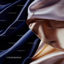 Luxurious Blue and Bronze Satin Fabric Folds