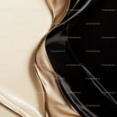 Elegant Black and Beige Silk Fabric with Flowing Waves