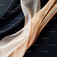 Elegant Flowing Chiffon Fabric in Black and Beige