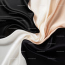 Elegant Silk Fabric in Black, White, and Beige Tones