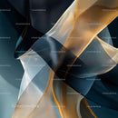Elegant Swirl of Gold and Blue Fabrics