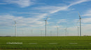 Wind Turbines in Green Field Under Blue Sky