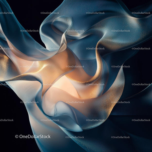 Ethereal Abstract Fabric Waves in Gentle Light