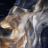 Elegant Flowing Golden and Silver Silk Fabric