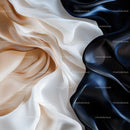 Elegant Beige and Blue Silk Fabric Waves