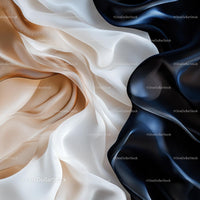 Elegant Beige and Blue Silk Fabric Waves
