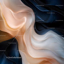 Abstract Flowing Fabric in Elegant Beige and Blue Waves