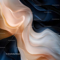 Abstract Flowing Fabric in Elegant Beige and Blue Waves