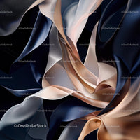 Abstract Silky Fabric with Blue and Brown Waves