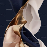 Abstract Gold and Fabric Waves in Elegant Composition