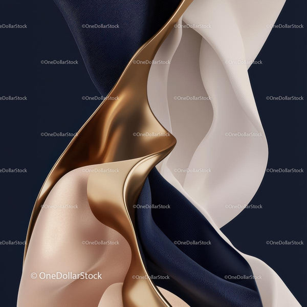 Abstract Gold and Fabric Waves in Elegant Composition