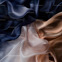 Elegant Flow of Blue and Beige Silky Fabrics