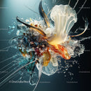 Dynamic Glass and Water Art in Vibrant Colors