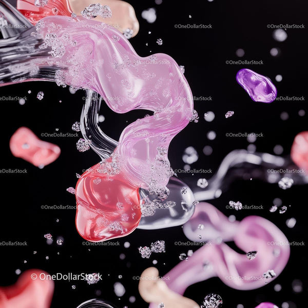 Abstract Fluid Art in Pink and Red Hues