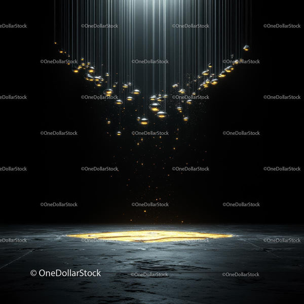 Elegant Chandelier with Ambient Lighting in Dark Setting