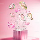 Vibrant Pink and Glass Art with Splashing Water