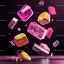 Floating Pink and Yellow Abstract Geometric Shapes