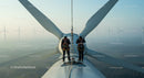Engineers Performing Maintenance on a Wind Turbine