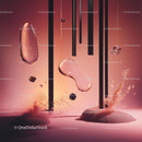 Surreal Abstract Scene with Liquid Shapes and Splashes