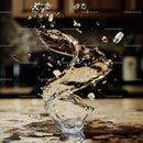 Dynamic Water Splash on Marble Surface
