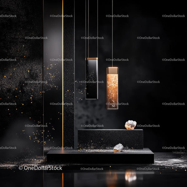 Modern Elegant Interior with Geometric Lighting