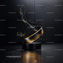 Elegant Black and Gold Abstract Sculpture Design