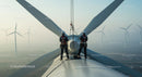 Technicians Conducting Maintenance on Wind Turbine