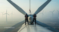 Technicians Conducting Maintenance on Wind Turbine