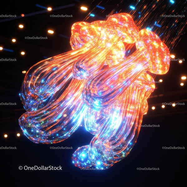 Futuristic Neon Light Sculpture with Vibrant Glow