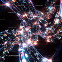 Futuristic Neon Light Trails in Abstract Digital Art