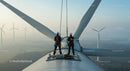 Engineers Performing Maintenance on Wind Turbine Platform