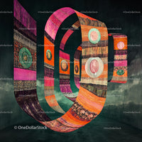 Colorful Abstract Ribbons in Modern Installation
