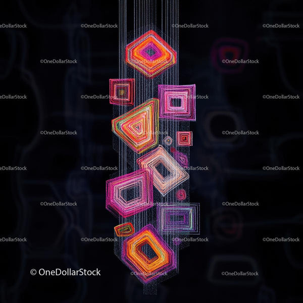 Colorful Geometric Shapes in Abstract Digital Art
