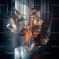 Modern Abstract Art Installation with Metallic Elements