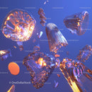 Vibrant Abstract Art with Glass Fragments