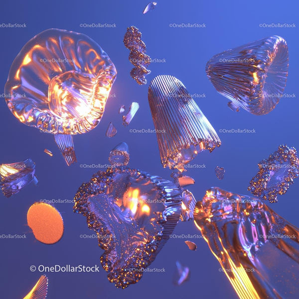 Vibrant Abstract Art with Glass Fragments