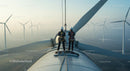 Technicians Maintaining Wind Turbine at Wind Farm