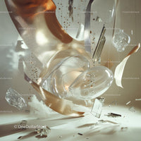 Futuristic Abstract Art with Glass and Metallic Elements