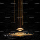Levitating Crystal with Golden Radiant Light